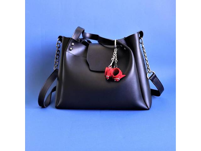 Брелок Наручники з пряжкою Feral Feelings Червоний - Фото 3