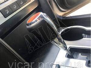 Ручка АКПП с вставками под дерево, с хром кантом: Toyota Camry 50 USA (2012-2014)