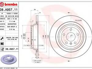 Brembo 08.A957.11. Гальмівний диск