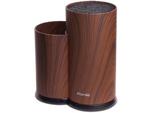Бревно для ножей пластиковая двойная Kamille Brash Stand Wood 225 мм Коричневый DP38291