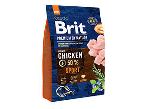 Brit Premium by Nature SPORT (Брит Премиум Нечурал Спорт) сухой корм с курицей для активных собак 3 кг.