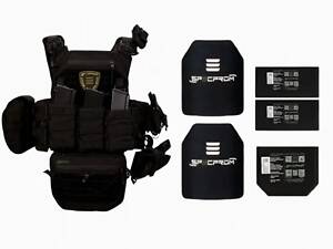 Бронежилет 6 класса Warmor GEN.3 Max + 9 подсумков Черный. Баллистическая защита боков и напашника 1 класса.