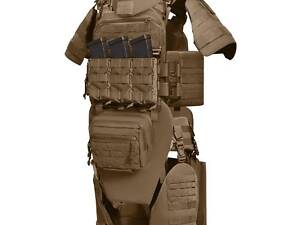 Бронекостюм MPS М8 PRO 25*30 см баллистические пакеты паха, шеи, плеч, ног, пояса, поясницы, каремата, 1 класс ДСТУ Койот