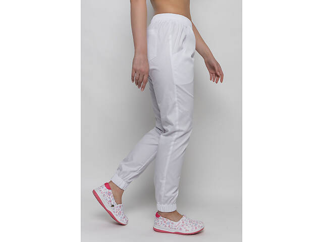Брюки жіночі Афіна котон білий розмір 42 - Спецодяг для кухарів та медиків - Фото 2