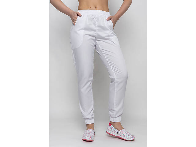 Брюки жіночі Афіна котон білий розмір 42 - Спецодяг для кухарів та медиків - Фото 7