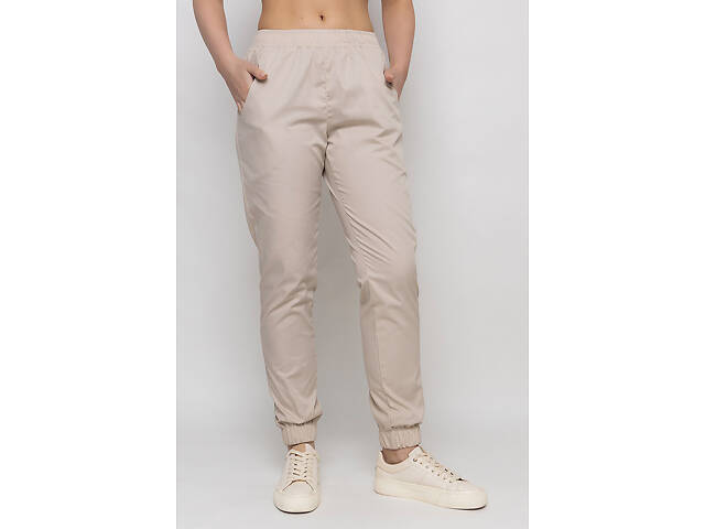 Брюки жіночі Афіна котон кремовий розмір 42 - Спецодяг для кухарів та медиків - Фото 1