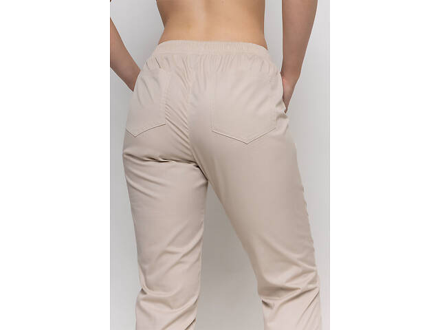 Брюки жіночі Афіна котон кремовий розмір 42 - Спецодяг для кухарів та медиків - Фото 5