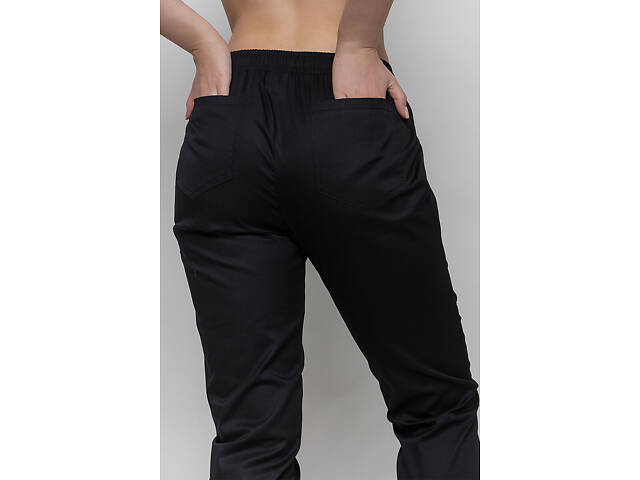 Брюки женские Афина стрейч черный р.52 (42-60) - Спецодежда для поваров и медиков - Фото 3