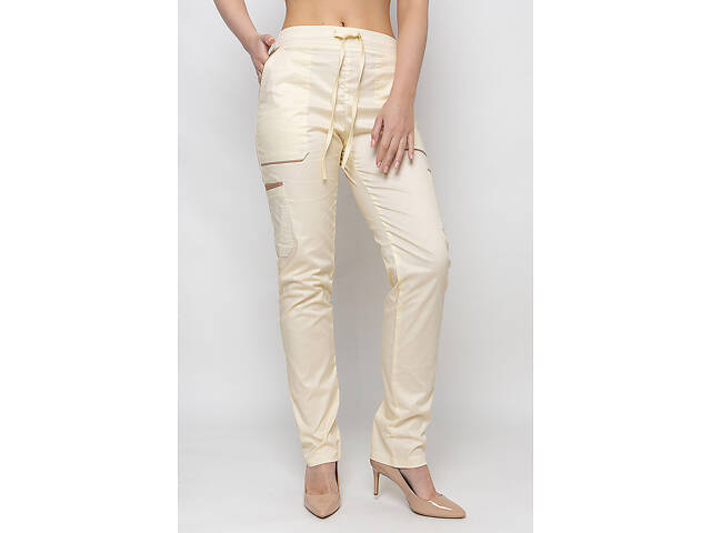 Брюки жіночі Емелі стрейч шампань розмір 42 - Спецодяг для кухарів та медиків - Фото 1
