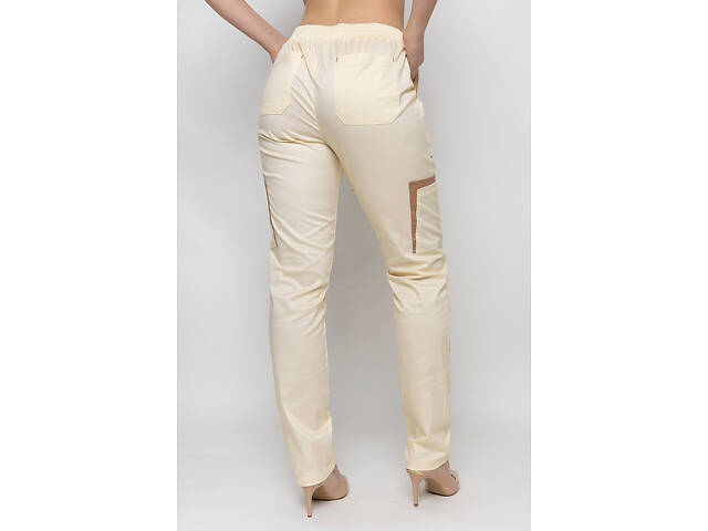 Брюки жіночі Емелі стрейч шампань розмір 42 - Спецодяг для кухарів та медиків - Фото 2