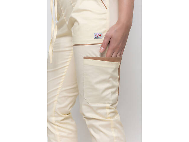 Брюки жіночі Емелі стрейч шампань розмір 42 - Спецодяг для кухарів та медиків - Фото 6