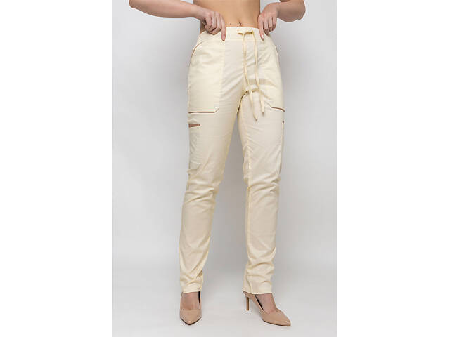 Брюки жіночі Емелі стрейч шампань розмір 42 - Спецодяг для кухарів та медиків - Фото 9