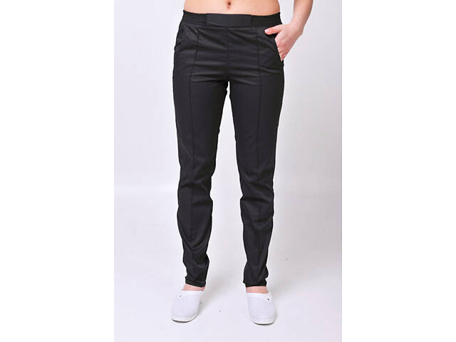 Брюки жіночі Рубіна котон чорний розмір 42 - Спецодяг для кухарів та медиків - Фото 1