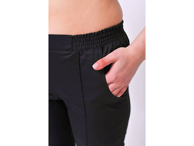 Брюки жіночі Рубіна котон чорний розмір 42 - Спецодяг для кухарів та медиків - Фото 2