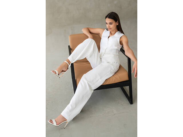 Брюки RiMari Жерона-лен БР 0325 48 Белый (21925) - Фото 2