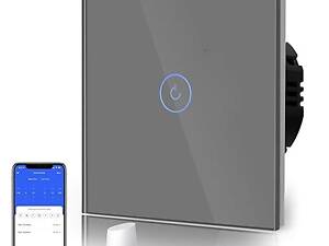 BSEED WiFi Alexa 1 группа сенсорный выключатель света, стеклянный, настенный стандартный 110 В - 240 В