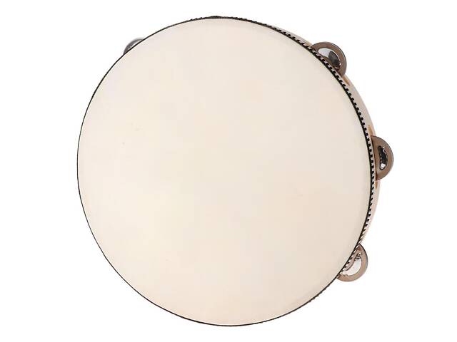 Бубон RESTEQ діаметром 25 см (10 дюймів) з металевими дзвіночками — ударний музичний інструмент для музикантів, оркестру, ансамблю - Фото 2