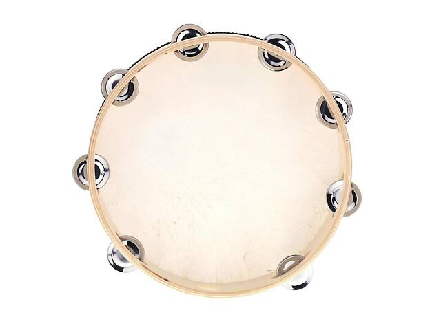 Бубон RESTEQ діаметром 25 см (10 дюймів) з металевими дзвіночками — ударний музичний інструмент для музикантів, оркестру, ансамблю - Фото 5