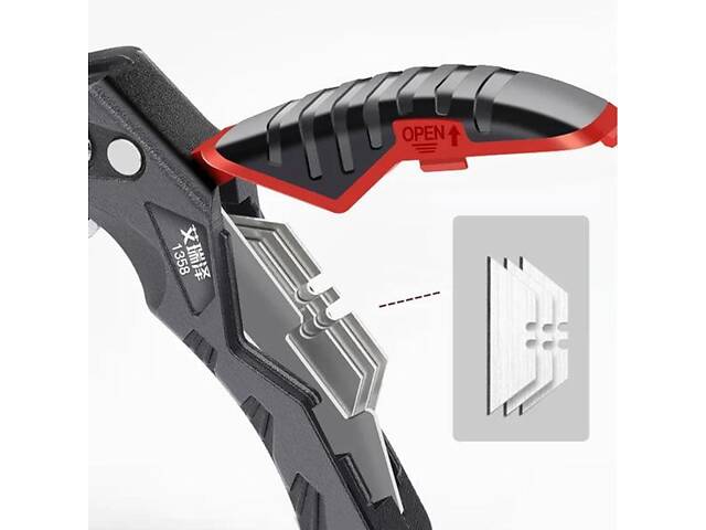 Будівельний ніж універсальний - Чорний - Фото 5