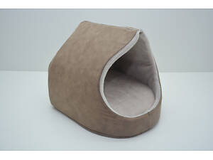 Будка для собак і котів Айсберг коричнева №2 425х425х375