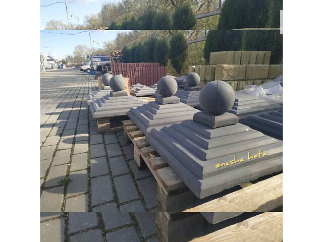 Бетонні та мраморні дашки на паркан,ковпак на стовб,парапети - Фото 7