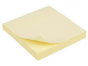 Папір для нотаток Axent 75x75мм, 100 аркушів жовтий (D3314-01)