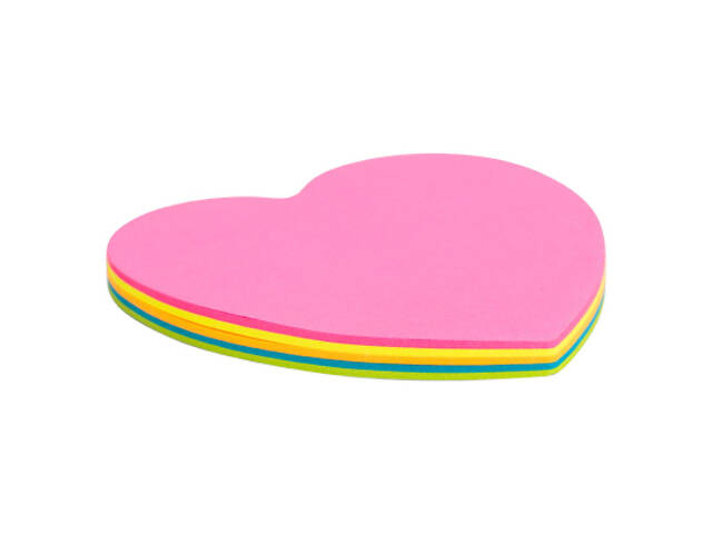 Папір для нотаток Axent з клейким шаром серце 70х70мм, 50 аркушів (2443-01-A) - Фото 2