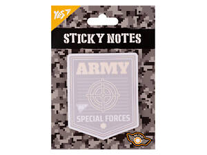 Папір для нотаток з липким шаром фігурний YES Military 170400 40 аркушів