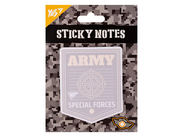Бумага для заметок с липким слоем фигурная YES Military 170400 40 листов - Фото 1