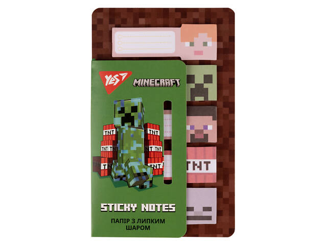 Папір для нотаток з липким шаром YES Minecraft 170323 100 аркушів - Фото 1