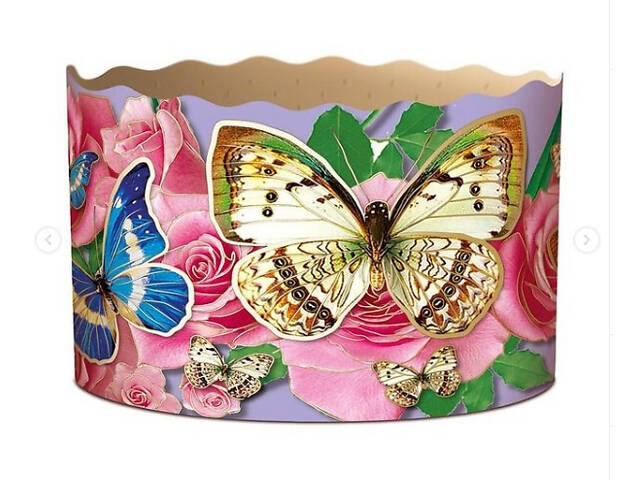 Паперові форми для Паски Ø130х85 мм. Ящик 300 шт. Крафінів, Панеттоне (на 500 г тіста) Метелик - Фото 2