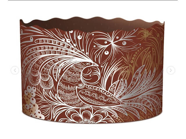 Паперові форми для Паски Ø130х85 мм. Ящик 300 шт. Крафінів, Панеттоне (на 500 г тіста) Жар-птиця - Фото 6