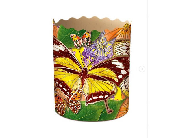 Паперові форми для Паски Ø70х85 мм. Ящик 300 шт. Крафінів, Панеттоне (на 150 г тіста) Метелики - Фото 4