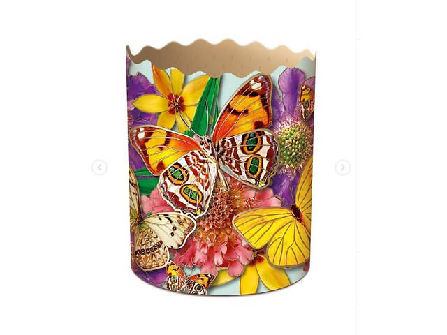 Паперові форми для Паски Ø70х85 мм. Ящик 300 шт. Крафінів, Панеттоне (на 150 г тіста) Метелики - Фото 5