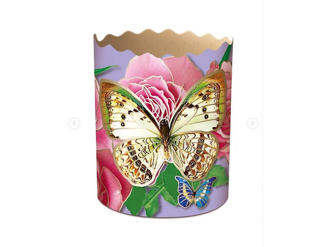 Паперові форми для Паски Ø70х85 мм. Ящик 300 шт. Крафінів, Панеттоне (на 150 г тіста) Метелики - Фото 6