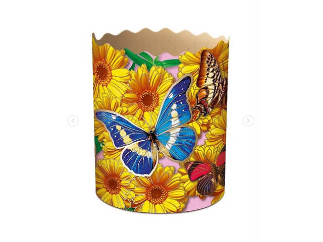 Паперові форми для Паски Ø70х85 мм. Ящик 300 шт. Крафінів, Панеттоне (на 150 г тіста) Метелики - Фото 7