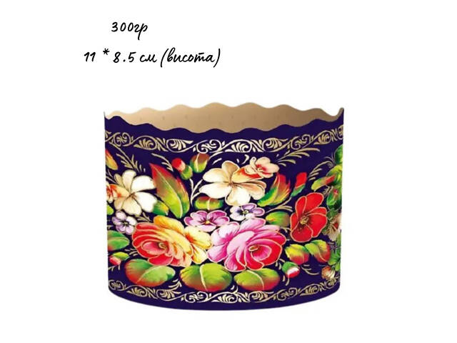 Паперові форми для Паски Ø110х85 мм. Ящик 300 шт. Крафінів, Панеттоне (на 350 г тіста) Жостово - Фото 1