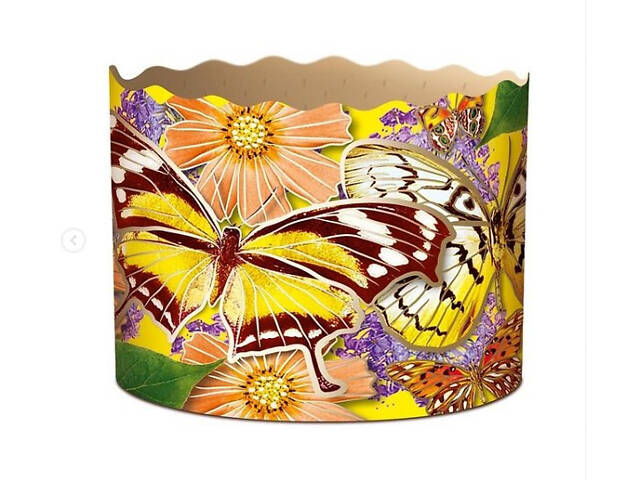 Паперові форми для Паски Ø110х85 мм. Ящик 300 шт. Крафінів, Панеттоне (на 350 г тіста) Метелики - Фото 2