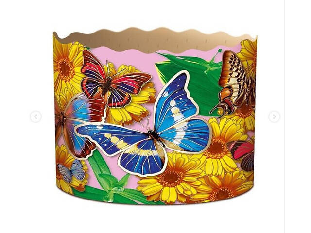 Паперові форми для Паски Ø110х85 мм. Ящик 300 шт. Крафінів, Панеттоне (на 350 г тіста) Метелики - Фото 3