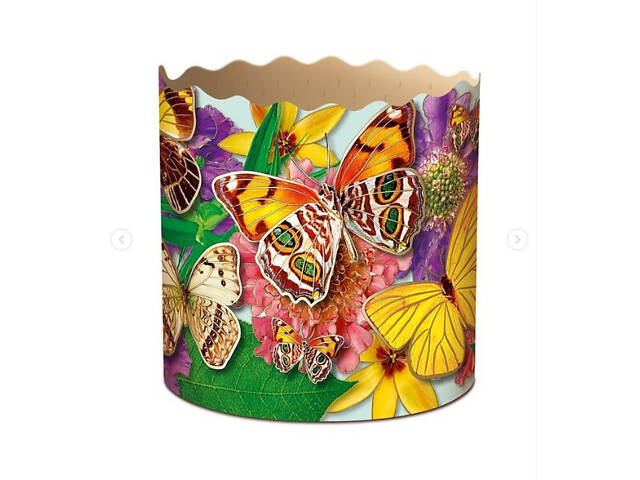 Паперові форми для Паски Ø90х85 мм. Ящик 300 шт. Крафінів, Панеттоне (на 250 г тіста) Метелики - Фото 4