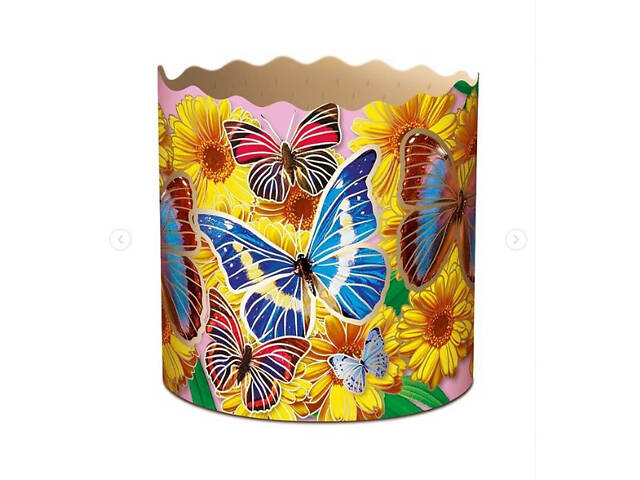 Паперові форми для Паски Ø90х85 мм. Ящик 300 шт. Крафінів, Панеттоне (на 250 г тіста) Метелики - Фото 5