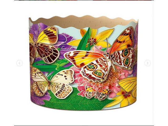 Паперові форми для Паски Ø110х85 мм. Ящик 300 шт. Крафінів, Панеттоне (на 350 г тіста) Метелики - Фото 5