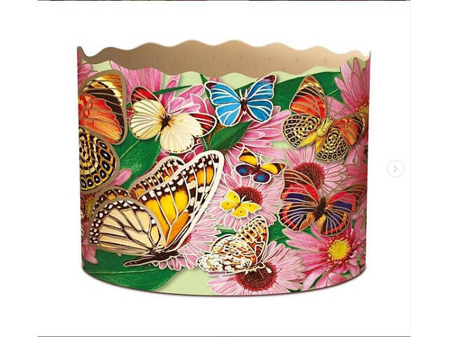 Паперові форми для Паски Ø110х85 мм. Ящик 300 шт. Крафінів, Панеттоне (на 350 г тіста) Метелики - Фото 6