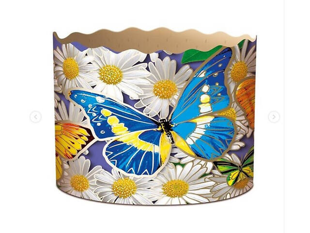 Паперові форми для Паски Ø110х85 мм. Ящик 300 шт. Крафінів, Панеттоне (на 350 г тіста) Метелики - Фото 7