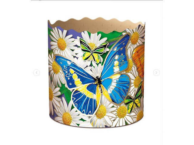 Паперові форми для Паски Ø90х85 мм. Ящик 300 шт. Крафінів, Панеттоне (на 250 г тіста) Метелики - Фото 6