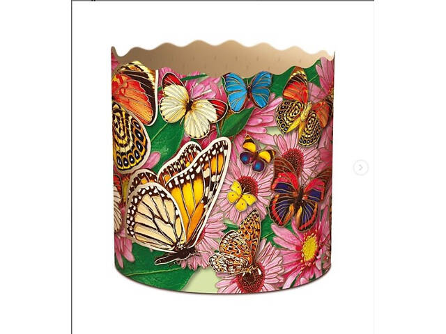 Паперові форми для Паски Ø90х85 мм. Ящик 300 шт. Крафінів, Панеттоне (на 250 г тіста) Метелики - Фото 8