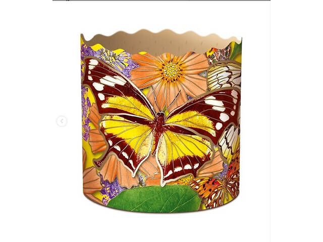 Паперові форми для Паски Ø90х85 мм. Ящик 300 шт. Крафінів, Панеттоне (на 250 г тіста) Метелики - Фото 9