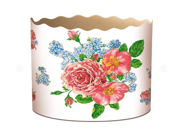 Паперові форми для Паски Ø110х85 мм. Ящик 300 шт. Крафінів, Панеттоне (на 350 г тіста) Квіти - Фото 2