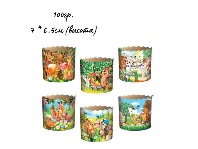 Паперові форми для Паски та Крафінів Ø70х65 мм (100 гр). Ящик 300 шт. Дитяча - Фото 2