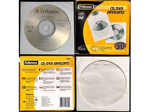 Бумажный конверт для CD/DVD дисков с целлофановым окошком.